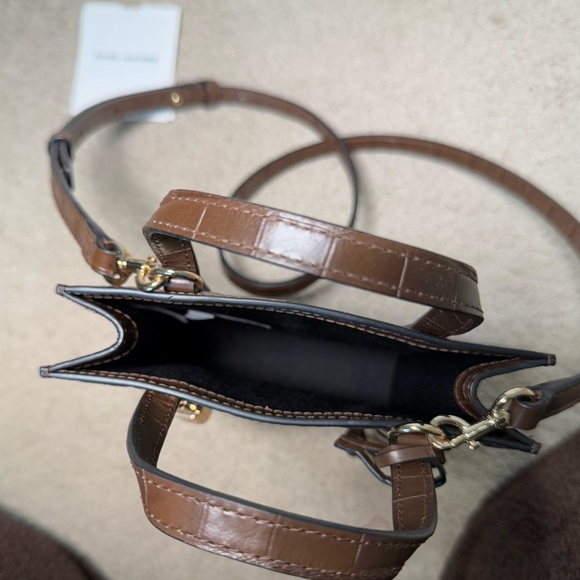 NEW Marc Jacobs croc embossed leather micro grind tote in brown - Picture 4 of 4